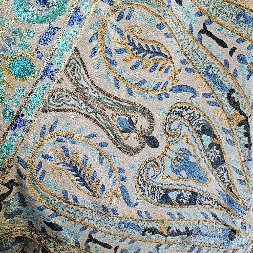 Soft Surroundings Medina Floral Jacquard Embroidered Kimono Size S M - Picture 7 of 9